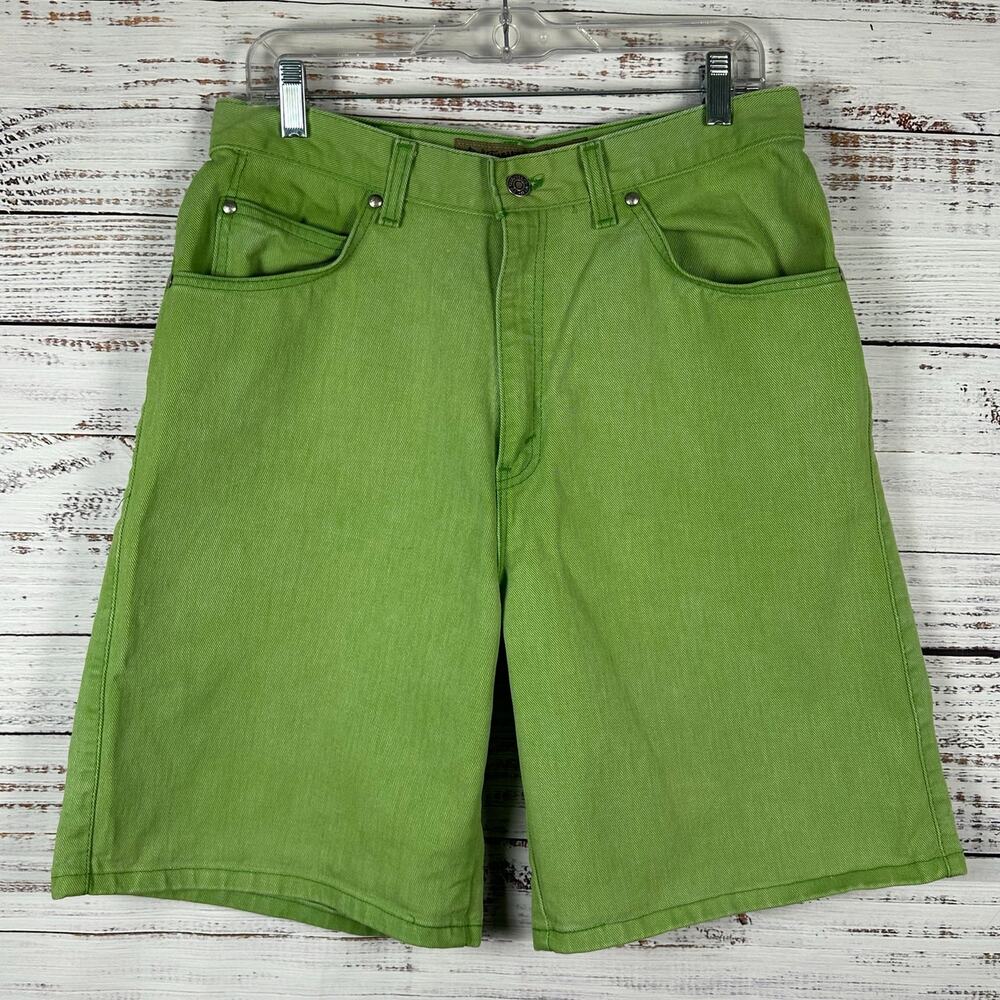 Womens VTG 90s Levis 900 Series Green Denim Jeans Bermuda Hi Rise Cotton USA 14 - Picture 1 of 7